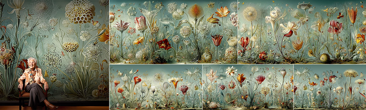 Panorama Tapete mit fantastischen Pflanzenwelten