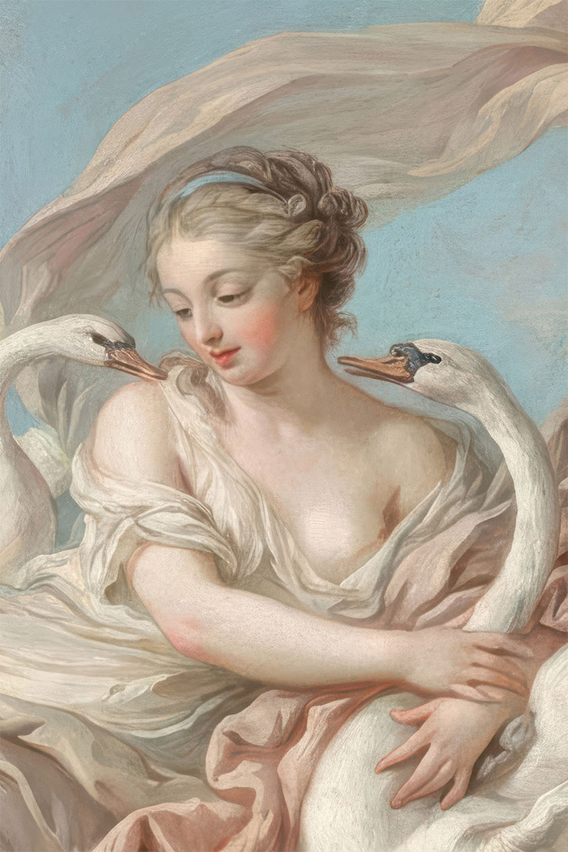 Detailansicht von Leda und den Schwänen