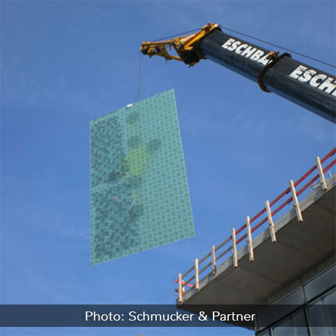 Individuell bedruckte Glas-Fassade