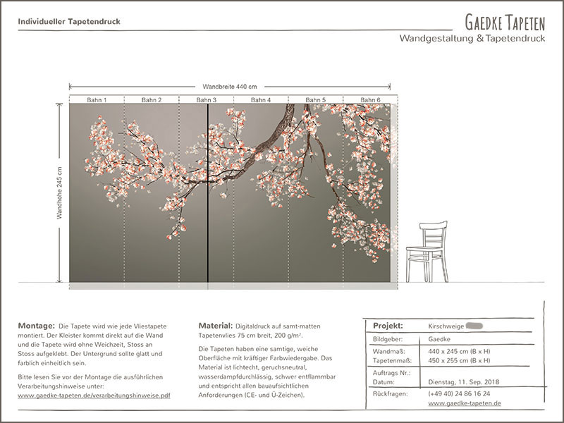 Ansicht Tapetenmontage