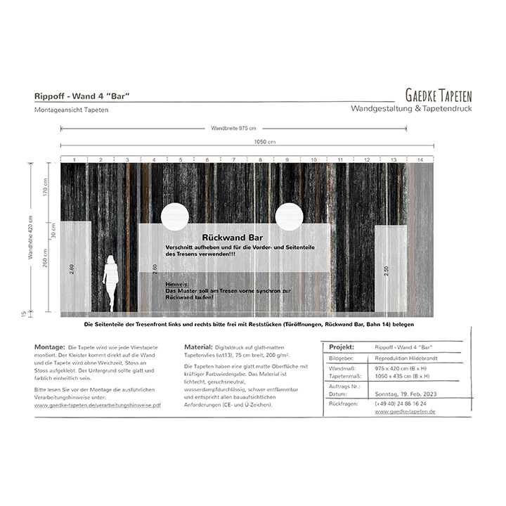 Reproduktion Rippoff Tapete